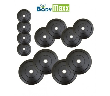 60 Kg Body Maxx Rubber Weight Plates For Home Gym Exercises Spare Weights